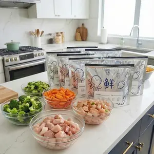 30Pcs Reusable Aluminum Foil Freezer Bags (S/M/L) - Prevents Freezer Burn & Odor - Stand Up Pouch with Write-On Label & Pen - Washable Food Storage for Meal Prep, Meat, Veggies & Leftovers Organization