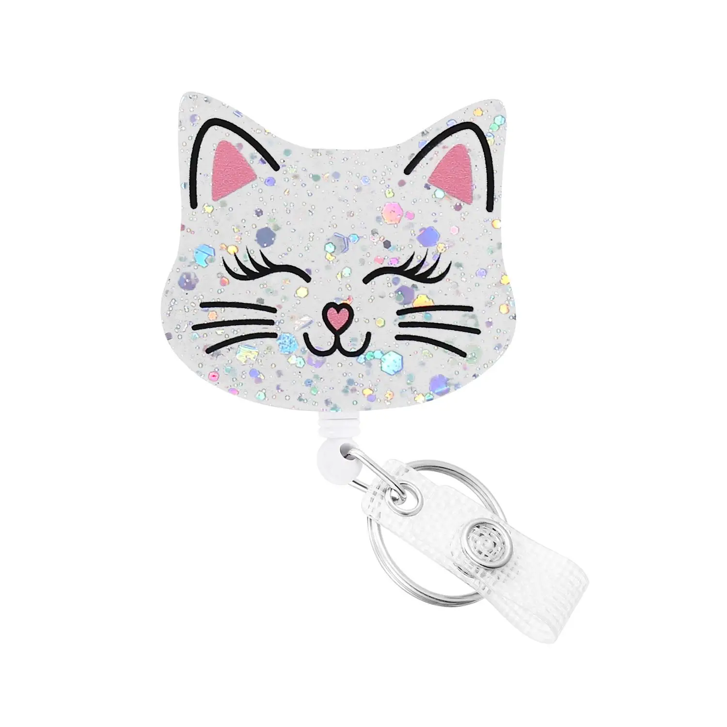 Animal Design Badge Holder, 1 Count Cute Retractable Badge Reel, Creative ID Badge Holder with Clip for Nurse Doctor Student Worker Volunteer