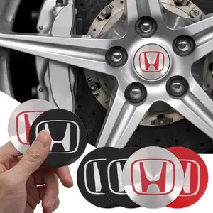 4pcs 56mm Car Styling Wheel Center Stickers, Auto HUB Cap Emblem Badge for Honda Civic Fit Jazz Accord Pilot Crv Odyssey Passport City, Car Decals
