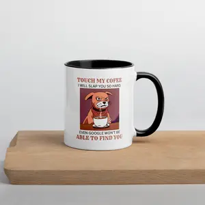 Pup Mug, Canine Gifts, Gift for Dog Enthusiast, Caution: Mess with My Coffee, and I'll Deliver a Slap So Mighty, Even Google Won't Track You Down - a Humorous Coffee Vessel. Ceramic Drinkware Drink Ceramic Drinkware