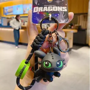 Authentic Dragon Taming Master Flying Toothless Boy Keychain New Bag Pendant Small Accessories Car Keychain  Surprise Gift