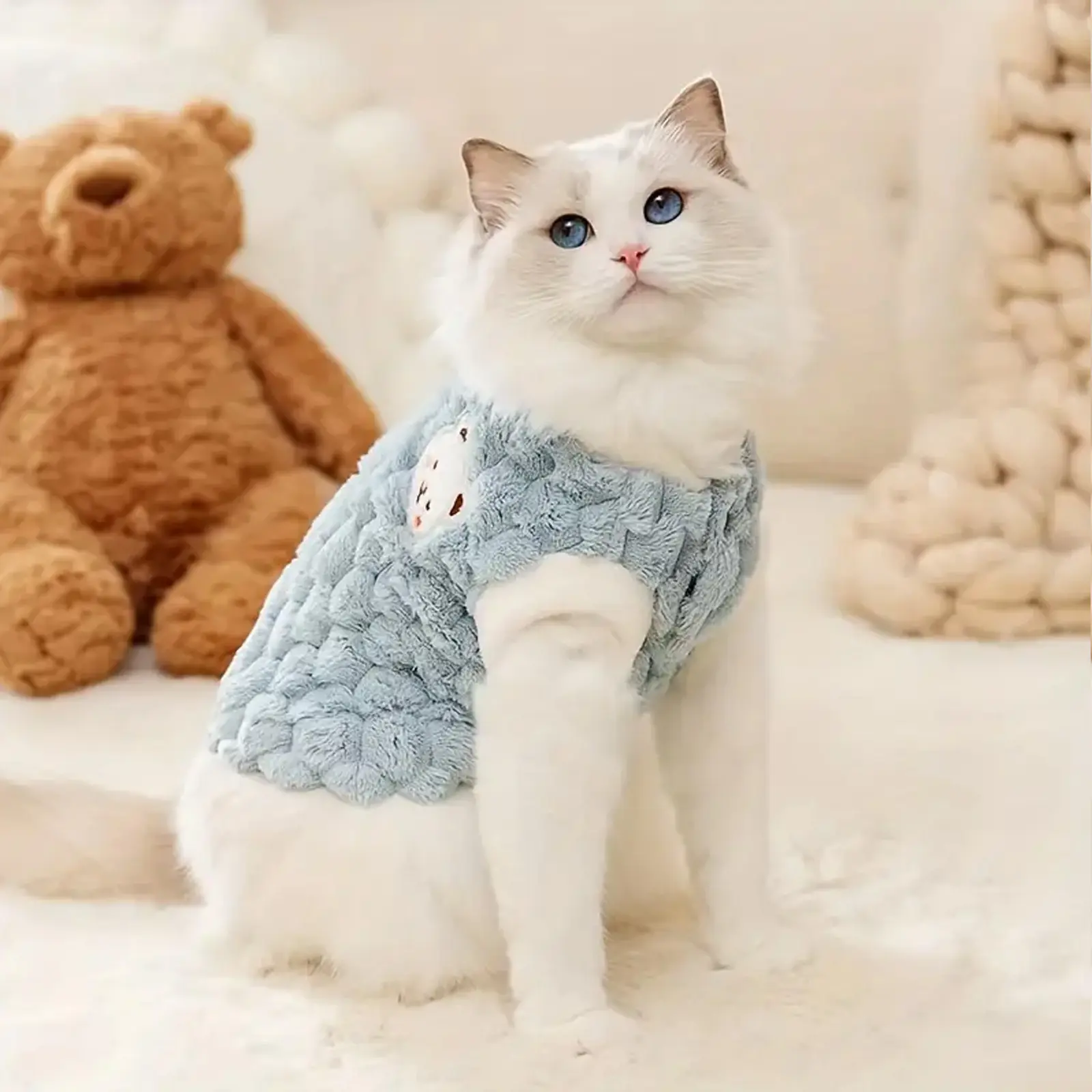 CloudSoft Plush Pet Sweater – Cozy Winter Knit for Cats & Small Dogs