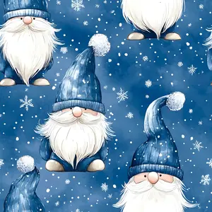 Blue Winter Gnomes Quilting Cotton Fabric