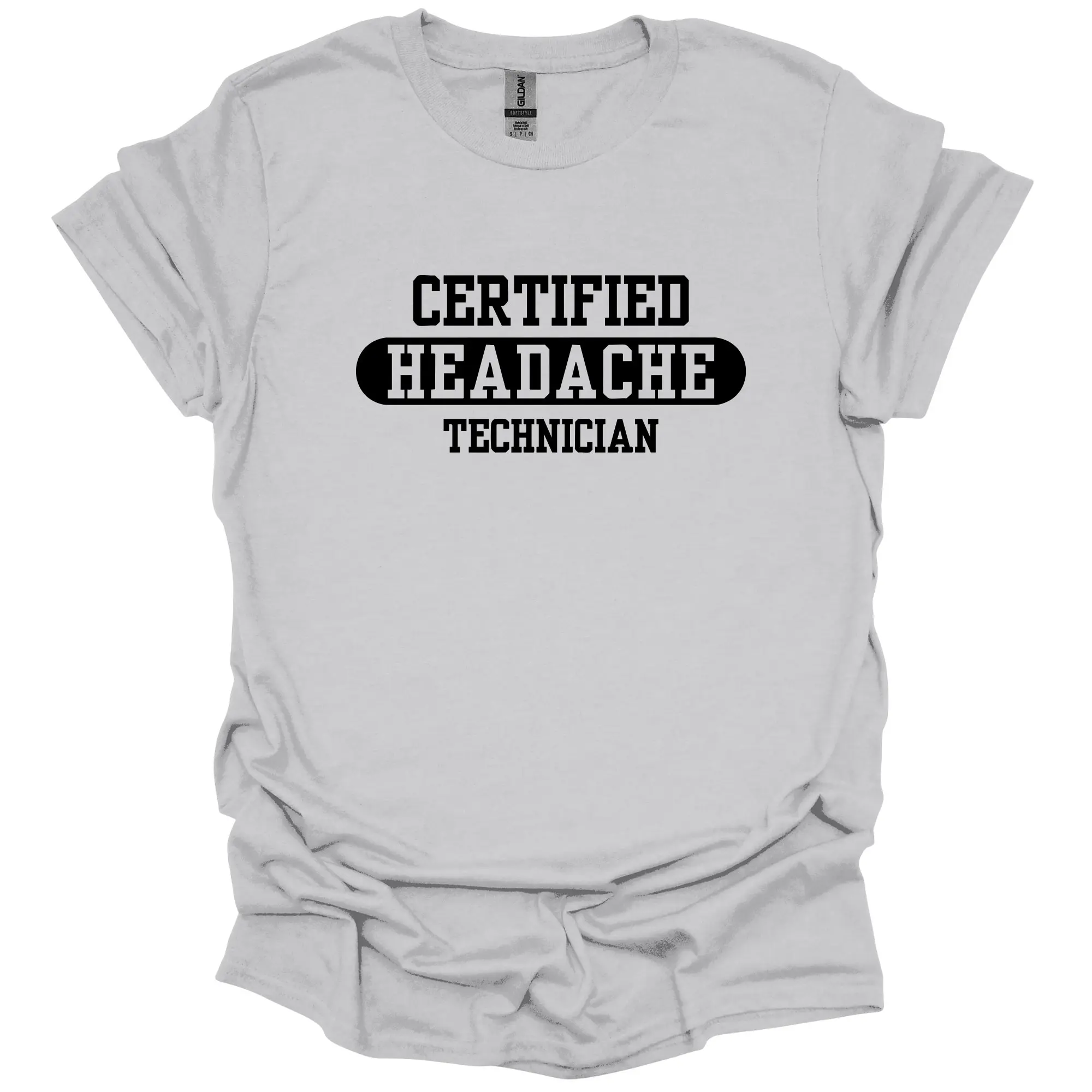 Certified Headache Technician Graphic Tshirt, Unisex Apparel, Relaxed Fit, Soft Print