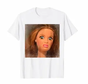 [Sale off up to 65%][Free Ship] Funny Doll Face Meme T-shirt, Cotton Short Sleeve Tee for Men & Women