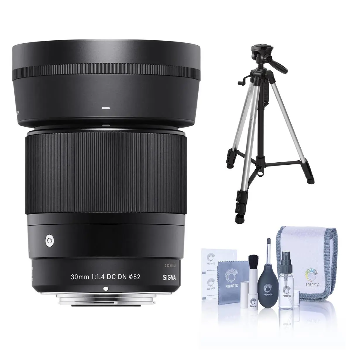 Sigma 30mm f/1.4 DC DN Contemporary Lens for Sony E with Tripod