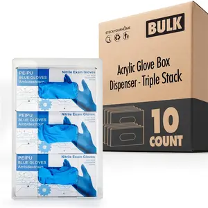Acrylic Glove Box Dispenser - Triple Stack 10 Count
