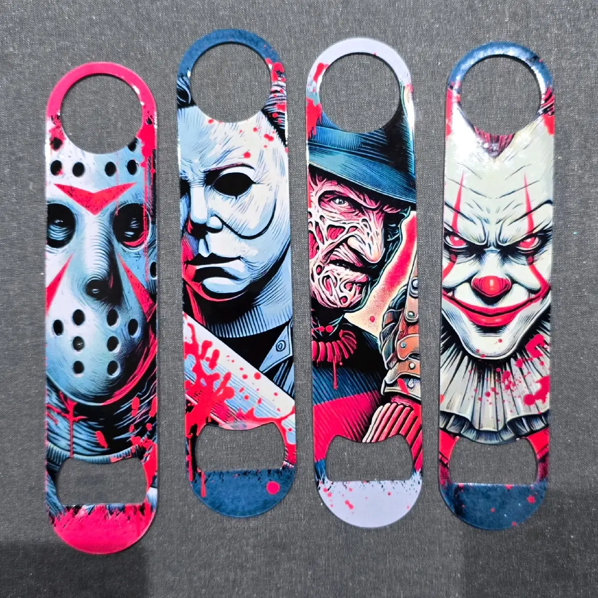 Horror Flat Bottle Opener, Can be personalized - Stainless Steel Halloween Barware