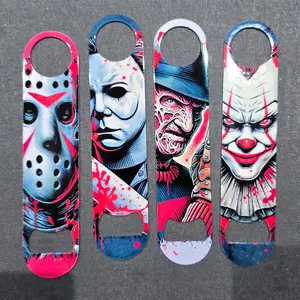 Horror Flat Bottle Opener, Can be personalized - Stainless Steel Halloween Barware
