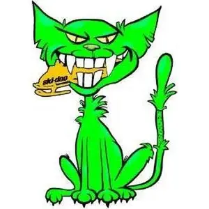 Arctic Cat Eating Ski Doo Decal