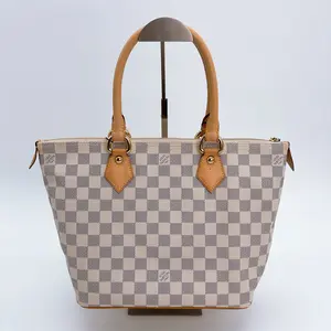Pre-owned Louis Vuitton canvas Tote Bags Damier Azur Saleya PM