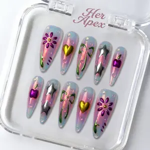 Her Apex Nails  Eudaimonia Handmade Press-On Nails | Reusable, Salon-Quality, Long-Lasting, Glossy Design