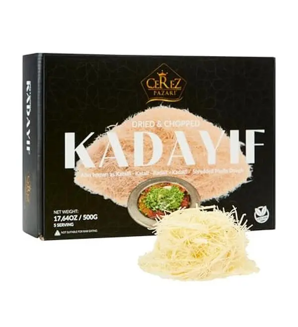 Cerez Pazari Kataifi Shredded Fillo Dough 1.1 lb. Shredded Phyllo Dough, Kadayif Ingredient For Dubai Chocolate Bar Pistachio, Raw, Dried, Chopped Kataifi Pastry, Knafeh, Kunafa