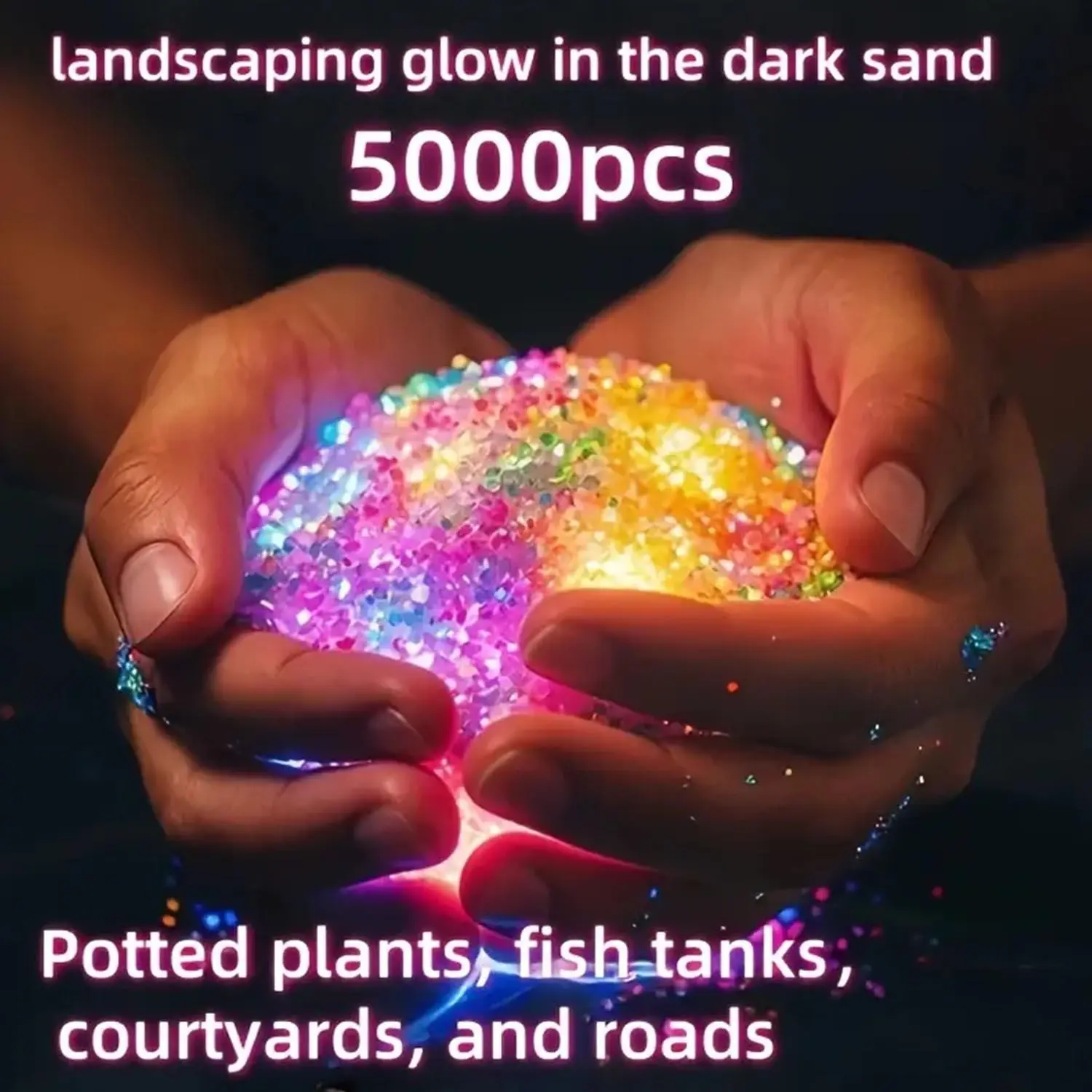 5000pcs Gardening Luminous Sand, Suitable For Garden, Wedding, Party, Festival And Aquarium Decoration, Outdoor Landscape, pottery, Mini, Colorful And Reusable Gardening Accessories And Supplies