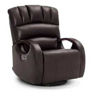 MCombo Power Recliner Chair, Swivel Glider Rocker, Faux Leather PR616