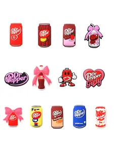 13pcs Cartoon Dr Pepper Soda Bottle Drink Shoe Charm PVC Accessories DIY Shoe Buckle Decoration Suitable for Wristbands Party Children Gift