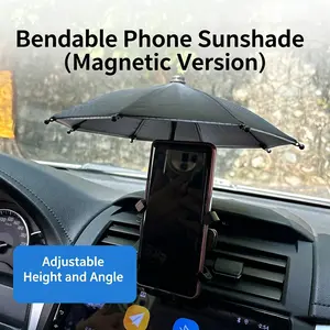 Universal adjustable magnetic sunshade phone holder with sunshade cover，Anti screen reflection，beach Sun Umbrella Holder