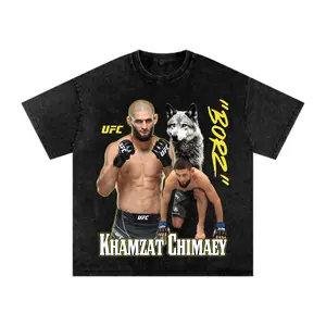 Khamzat Chimaev Borz T-Shirt, UFC Fighters Shirt, MMA Tee, Fight Night Apparel, Comfort Colors Shirt, Vintage Washed Tee