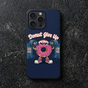 Funny Donut Workout iPhone Case, Donut Give Up Gym Fitness Matte Protective Phone Cover