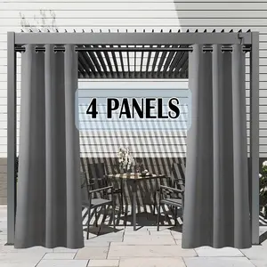 4pcs Nordic Outdoor Waterproof Windproof Sunshade Curtain, Thickened Balcony Rain Cover, Garden Patio Shade Panel, Fashionable Simple Design