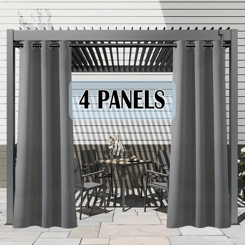 4pcs Nordic Outdoor Waterproof Windproof Sunshade Sun Protection Curtain, Thickened Balcony Rain Cover, Garden Patio Shade Panel, Fashionable Simple Design, Sun Shade for Patio, Sunshades for Patio
