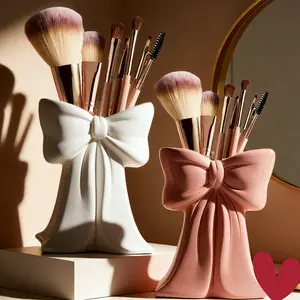 Bow Shape Makeup Storage Box, Cosmetic Tool Organizer, Desktop Decorative Vase, Living Room TV Cabinet Bow Decoration, Beauty Organizer, Beauty Supplies Organizer