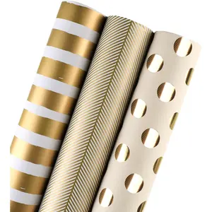 30 Inch  Wrapping Paper Roll -  Roll   Wrapping Paper for Christmas, Birthday, Holiday, Wedding,  Shower - 3 Rolls - 30 inch x 120 inch Per Roll