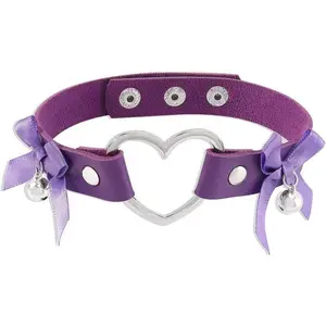 valentines gifts for gf Leather Choker Bow Leather Love Necklace for Women Adjustable Necklace Pink Choker Necklaces Bow Necklace Black Leather Necklace(Sheets)