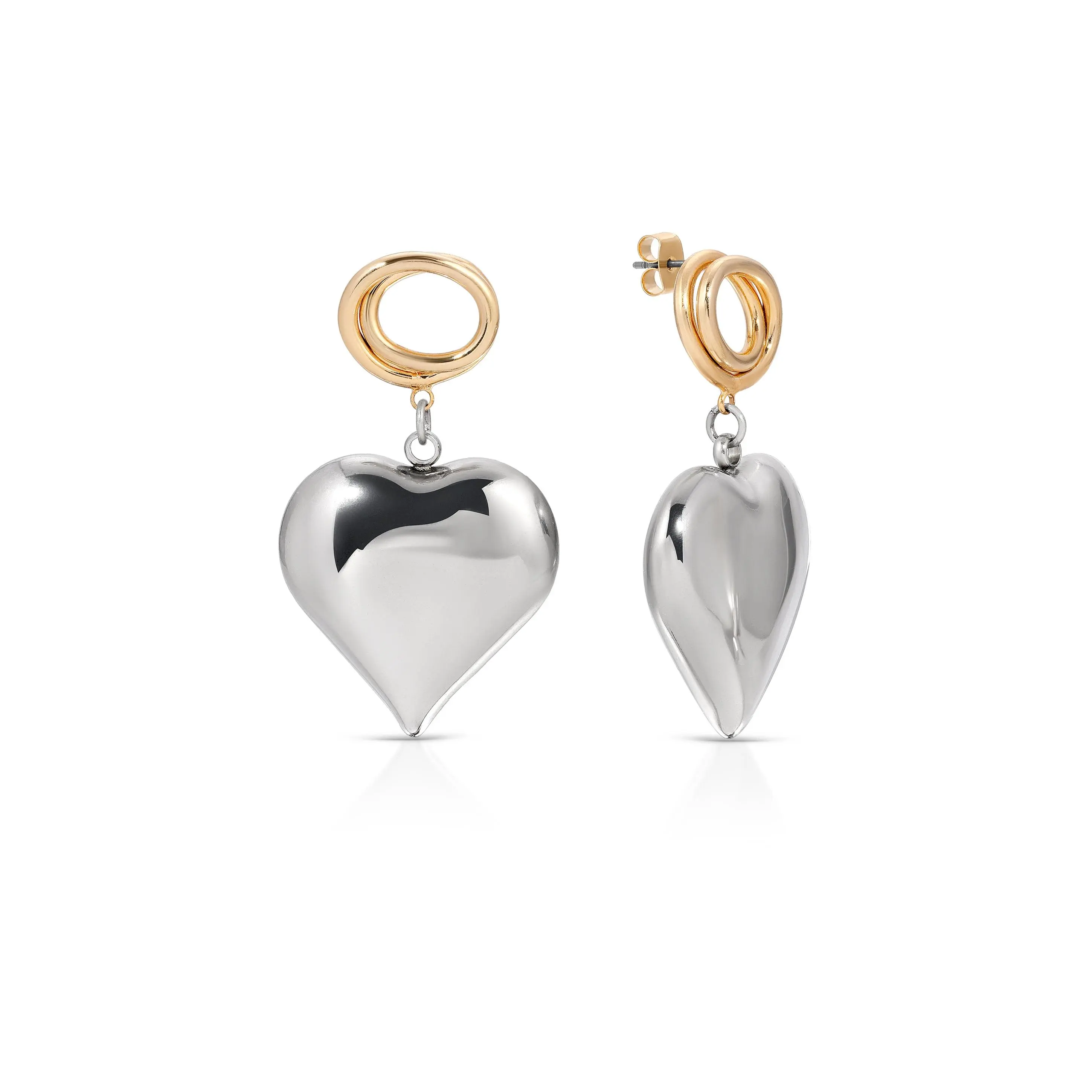 Heart Mixed Metal Earrings