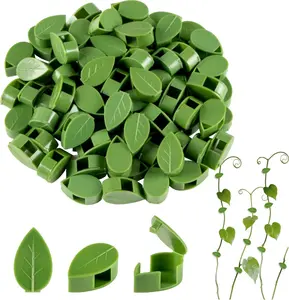 90 count  Wall Clips - Plastic  Climbing Wall Fixture Clips Removable Invisible Green Leaf Shaped Pothos Retainer with  Adhesive Sticker for Vine  and Wire Storage