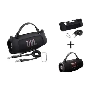 for JBL Charge 6 Waterproof Portable Bluetooth Speaker Silicone Case,Soft Protective Sleeve Cover with Shoulder Strap for JBL Charge 6 Speaker，This product comes with a protective case and a speaker.  Outdoor speaker Drop-proof Party Speake