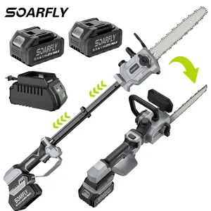 SOARFLY 12-Inch Telescopic Chain Saw, 6000RPM, 2 Batteries, For Tree Trimming, Safe and portable, Suitable For Home/Professional Work Needs