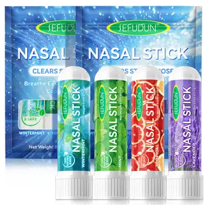 Sefudun Nose Inhaler Stick, Steam Flow Technology, Cool Comfort Experience, Natural Energizing, Pure Ingredients, Essential Oils + Menthol
