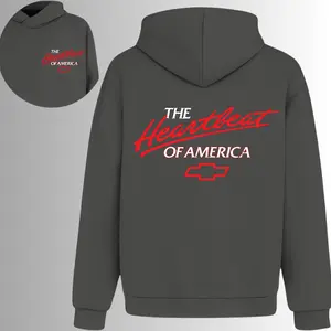 Chevrolet The Heartbeat Of America Hoodie, 2 Sides, Classic Chevy Truck Mechanic Hooded Sweatshirt