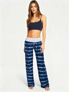 Women's new striped printed pants elastic pants casual pants loose pants soft and comfortable sleeping pants S-XXL