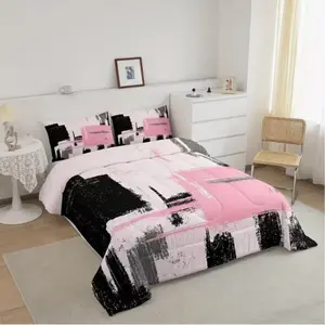 Modern Abstract Art Bedding Set, Pattern, Soft Warm Quilt and Pillowcases, Unisex Dorm Room Decor, Fashion Home Products