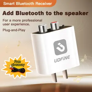 Save Your Old Speakers! UDFINE Smart Bluetooth 5.4 Receiver AUX/RCA Adapter | Wireless Phone Connection | Plug & Play Hassle-Free | Hi-Fi Stereo for Home Amplifiers & Mixers | Instant Audio Upgrade