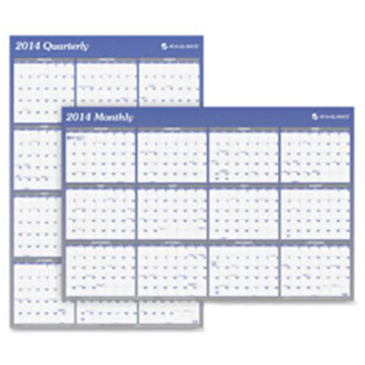 212 MAIN Erasable Wet Erase Wall Calendar - 48 in x 32 in Blue 2-Sided Jan-Dec with Marker, Reusable Wall Planner, Office Stationery Supply, Productivity Organiser, Wet Erase Wall Calendars