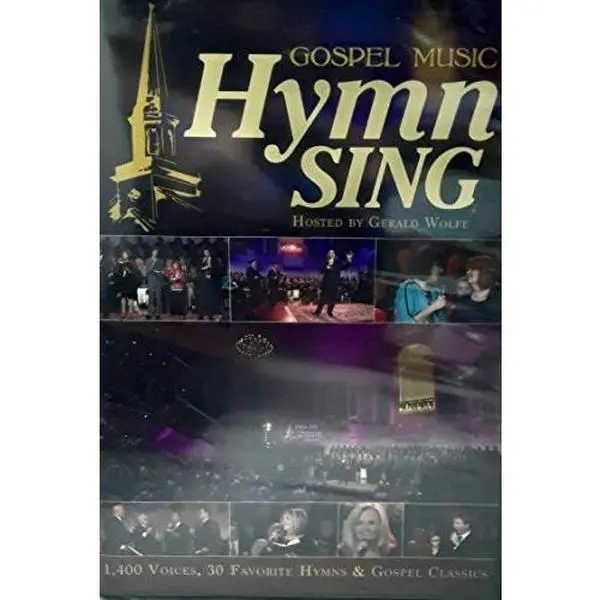 Used Gospel Music Hymn Sing DVD Hosted by Gerald Wolfe - 1,400 Voices, 30 Favorite Hymns & Gospel Classics, English, Very Good Condition, No Defects, Music Collection for Literature & Art Enthusiasts