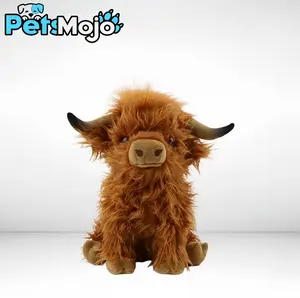Realistic Highland Cow Plush Toy, Soft Scottish Cattle Stuffed Animal, 1-Count Cute Stuffed Animal, Soft Artificial Plush Toy with Comfortable Hand Feel,  Highland cow Plush Toy Soft Cuddly Stuffed Animal for Kids, Perfect Birthday Gift, Stress Relief,