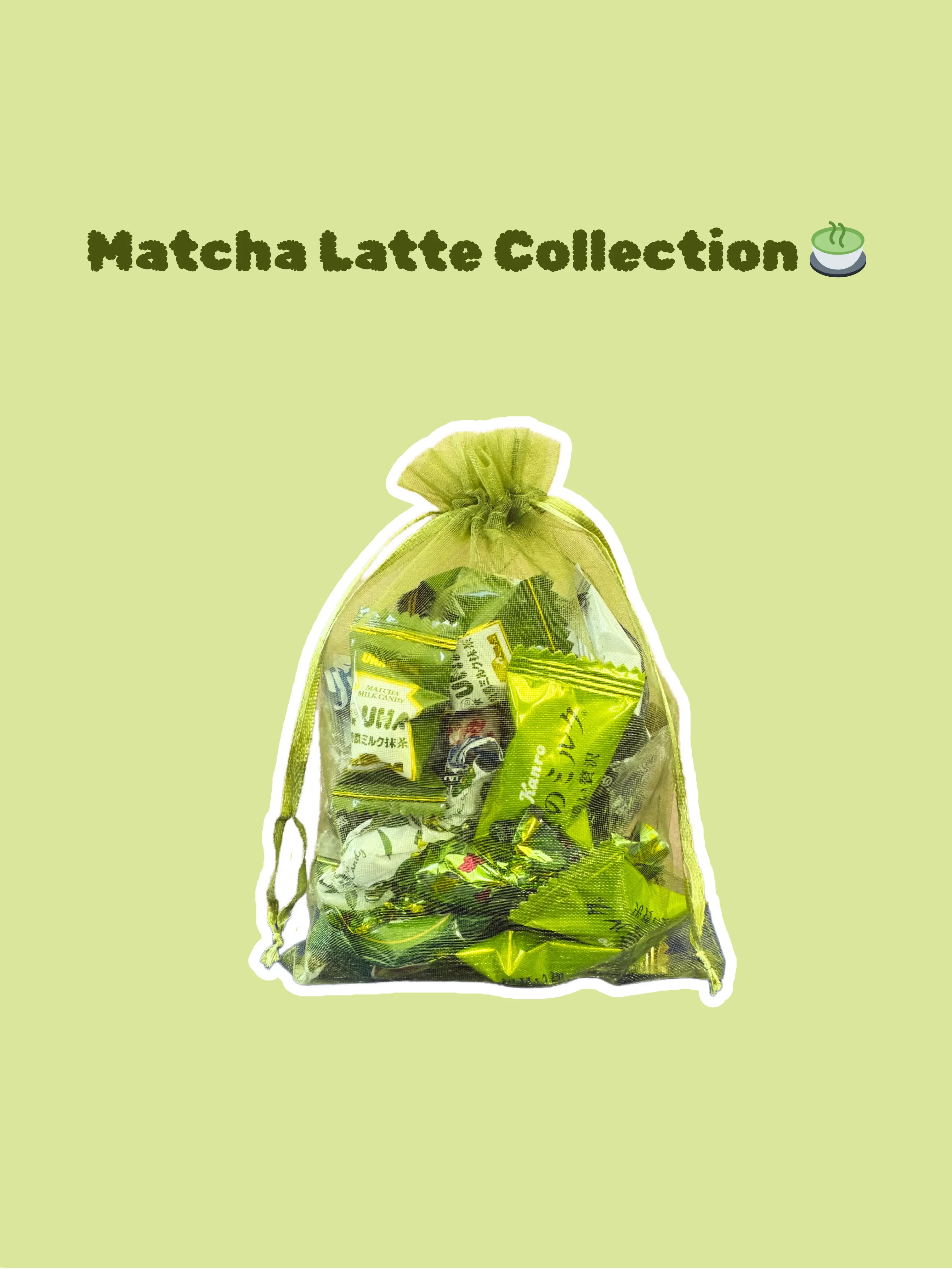 Matcha Candy Gift Bag - Premium Asian Candy Variety Pack - Candy Exploration Gift Bag - Snack, Sweet, bonbon mix bundle variety