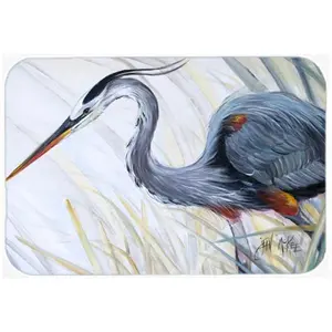 212 MAIN Large Rectangular Tempered Glass Chopping Board - Heatproof Cooking Cutting Board with Blue Heron and Frog Hunting Artistic Print for Kitchen Use
