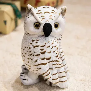 Pretty Simulation Owl Plush Toys Stuffed Cute Standing Lifelike Owl Doll Pretty Desktop Bird Decor Children Birthday Xmas Gift