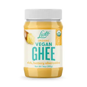 Livlo Organic Vegan Ghee - Plant Based Butter - No Refrigeration Necessary - Dairy, Soy Free, and Gluten Free Substitute to Ghee and Butter - 14 oz.