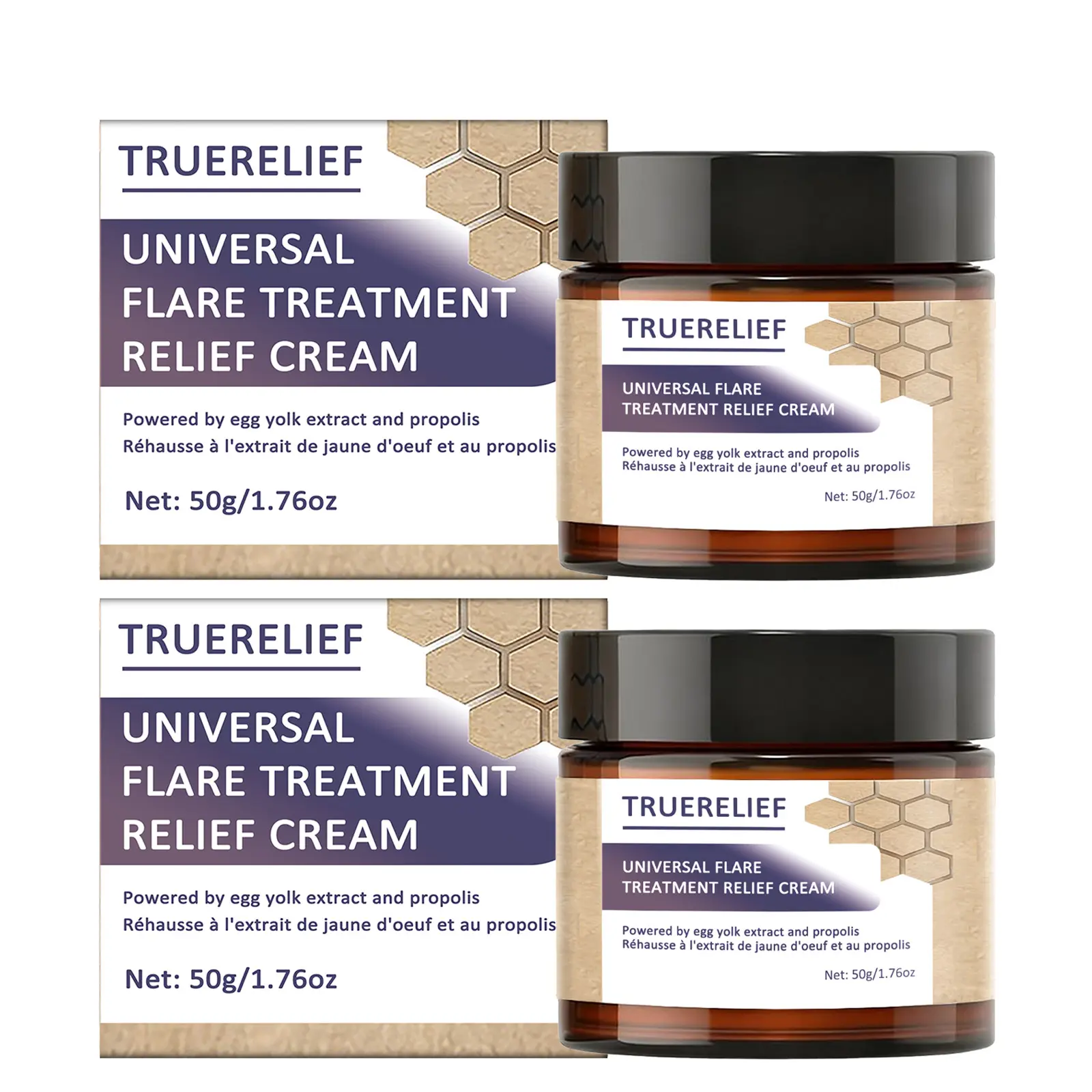 TRUERELIEF Universal Flare Care Drawing Salve - Boils, Cysts, Hemorrhoids, Pilonidal Cyst, Abscess - Soothing Relief with Propolis & Egg Yolk Extract, Gentle Formula for Dry & Friction-Prone Zones