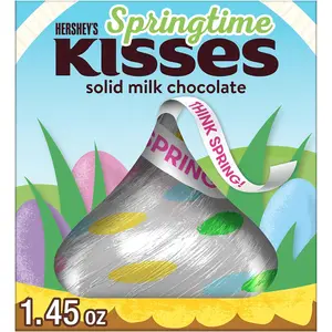 KISSES Solid Milk Chocolate, Easter Candy Gift Box, 1.45 oz