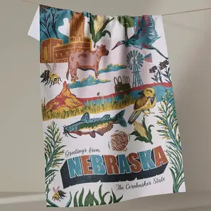 Geometry Tea Towel - Greetings from Nebraska