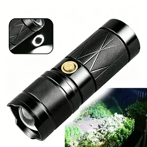 1 Ultra-Bright LEDFlashlight with 800m Beem, 6000mAh Long-Lasting Lithium Battery,USB Rechargeable, Portable Emergency Light for OutdoorAdventures, Camping, Hiking -Compatible with Power BanksAdjustable Beam, Durable Aluminum Alloy Mater