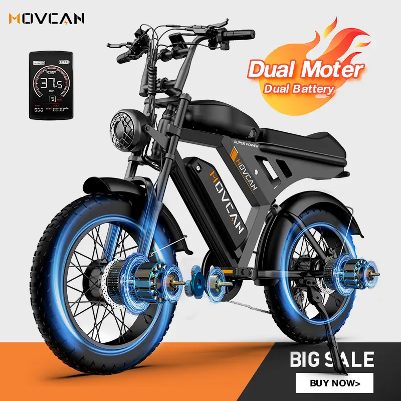 RIXOC GT19 Adult Electric Bike, 40MPH, 19-inch tires,3000W peak