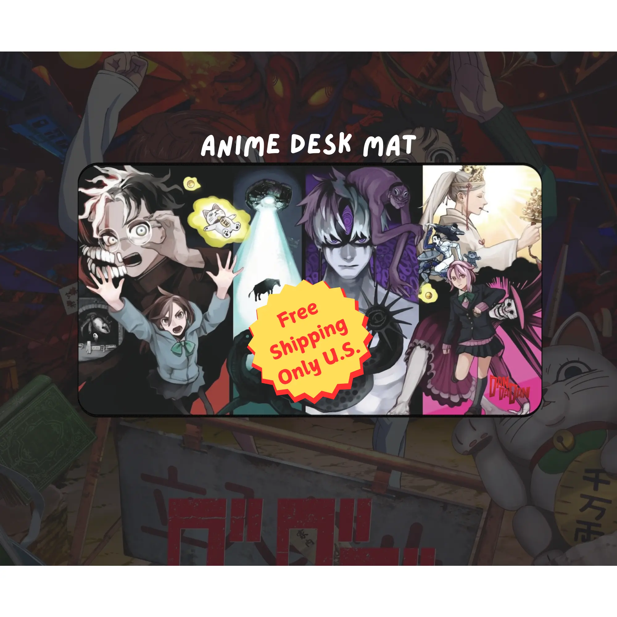Dandadan Desk Mat - Gaming Keyboard Pad, Large Mouse Mat, Computer Desk Protector, Office Workstation Accessory, Anime Desk Blotter, Gaming